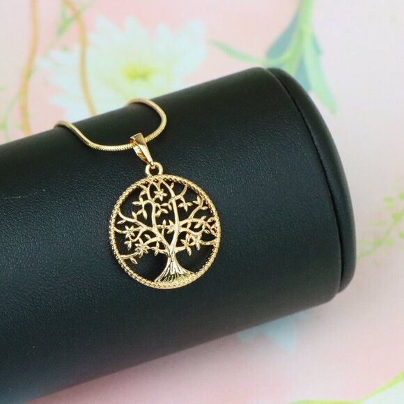 "Elegant Rose Gold Tree of Life Pendant Necklace for Women, XPPT1201 - Picture 2 of 13